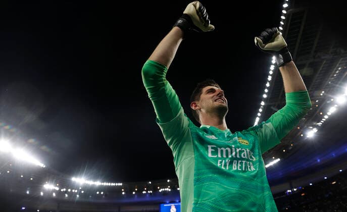 Real Madrid s goalkeeper Thibaut Courtois celebrates their victory over Liverpool following the UEFA Champions League final soccer match between Liverpool FC and Real Madrid held at Saint-Denis stadium, in Paris, France, 28 May 2022. UEFA CHampions League final match: Real Madrid vs. Liverpool FC !ACHTUNG: NUR REDAKTIONELLE NUTZUNG!  Copyright: xJuanjoxMartinx GRAF2155 20220528-c3db68f279e2bb9aae12c8e9abe2b39b64c9958d