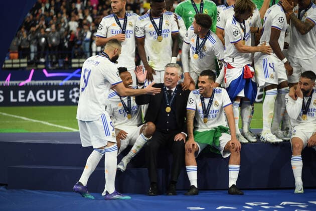Carlo Ancelotti Coach (Real Madrid) during the Uefa Champions League match between Liverpool 0-1 Real Madrid at Stade de France on May 28, 2022 in Paris, France. Noxthirdxpartyxsales  (189758576)
