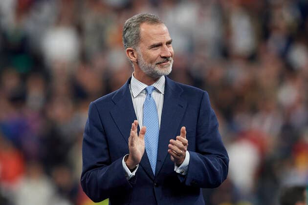 Sport Bilder des Tages Liverpool FC v Real Madrid - UEFA Champions League Final 2021 22 King of Spain Felipe VI during the UEFA Champions League final match between Liverpool FC and Real Madrid at Stade de France on May 28, 2022 in Paris, France. Paris France  Copyright: xJosexBretonx originalFilename:breton-liverpoo220528_np14q.jpg