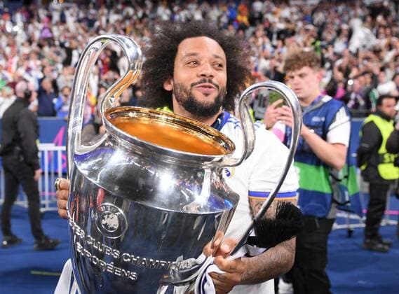 France Soccer Champions League Liverpool - Real Madrid 8203175 29.05.2022 Real s Marcelo celebrates during the awarding ceremony after winning the Champions League in Paris, France. Alexey Filippov Sputnik Paris France  Copyright: xAlexeyxFilippovx