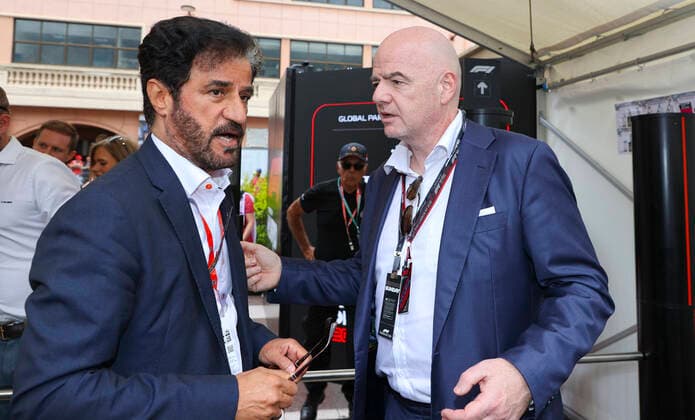 Monaco, Monte Carlo - May 29, 2022: FIA Formula One World Championship, WM, Weltmeisterschaft Monaco F1 Grand Prix with FIFA President Gianni Infantino and FIA President Mohammed bin Sulayem. Mandoga Media Germany Monaco F1 Grand Prix, FIA and FIFA President