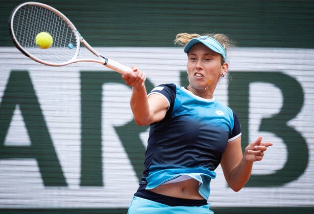 Belgian Elise Mertens pictured in action during a tennis match against American Gauff, in the women s fourth round at the Roland Garros French Open tennis tournament, in Paris, France, Sunday 29 May 2022. This year s tournament takes place from 22 May to 5 June. BENOITxDOPPAGNE  x35608229x