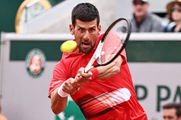 Novak Djokovic, SRB, during fourth round of 2022 French Open at Roland Garros, Paris, 29 05 2022; -