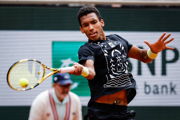May 29, 2022, Paris, France, France: Felix AUGER-ALIASSIME of Canada during the Day eight of Roland-Garros 2022, French Open 2022, Grand Slam tennis tournament at the Roland-Garros stadium on May 29, 2022 in Paris, France. Paris France - ZUMAm308 20220529_zsp_m308_018 Copyright: xMatthieuxMirvillex