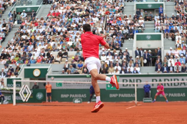 29th May 2022; Roland Garros, Paris, France: French Open Tennis tournament: Novak Djokovic (SRB) in action against Diego Schwatrzman (ARG)  ActionPlus12394562 JonxBromley