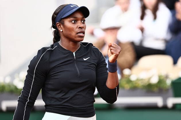Sloane Stephens, USA, during fourth round of 2022 French Open at Roland Garros, Paris, 29 05 2022; -