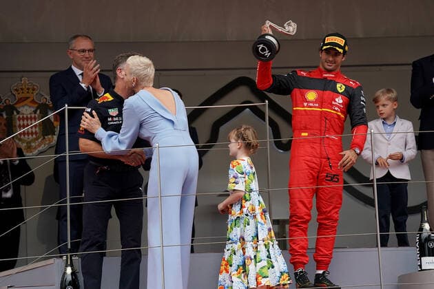 FORMULA 1 GRAND PRIX DE MONACO 2022 29.05.2022, Monaco Circuit, Monte Carlo, FORMULA 1 GRAND PRIX DE MONACO 2022 , im Bild Teamchef Christian Horner, Charlene Lynette Grimaldi, Fürstin von Monaco, Tochter Gabriella von Monaco, Carlos Sainz Jr. (ESP), Scuderia Ferrari