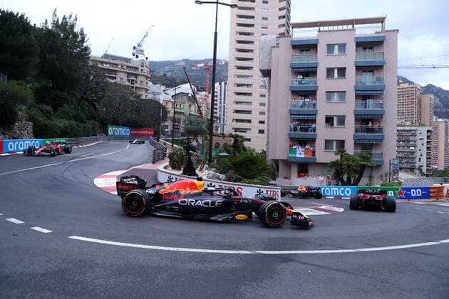 Monaco , Monte Carlo, 29.05.2022, Circuit de Monaco, Formula 1 - Monaco Grand Prix 2022 - Race, Max Verstappen (Red Bull Racing) on track during - (Photo EU-Images) Monte Carlo Circuit de Monaco Monaco