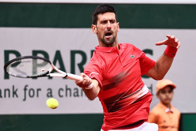 Novak Djokovic, SRB, during fourth round of 2022 French Open at Roland Garros, Paris, 29 05 2022; -
