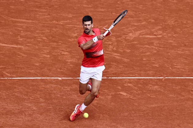 Novak Djokovic, SRB, during fourth round of 2022 French Open at Roland Garros, Paris, 29 05 2022; -