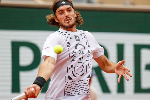 30.05.2022, Tennis, French Open 2022 Roland-Garros, FRA, Paris, Roland Garros Bild: v. li.Stefanos Tsitsipas (GRE) Copyright: HMBxMedia AntonioxBorga
