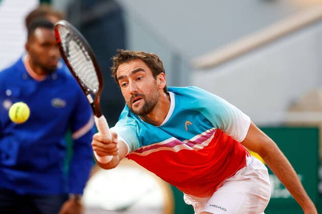 30.05.2022, Tennis, French Open 2022 Roland-Garros, FRA, Paris, Roland Garros Bild: v. Marin Cilic (SER) Copyright: HMBxMedia AntonioxBorga