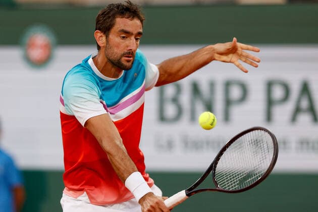 30.05.2022, Tennis, French Open 2022 Roland-Garros, FRA, Paris, Roland Garros Bild: v. Marin Cilic (SER) Copyright: HMBxMedia AntonioxBorga