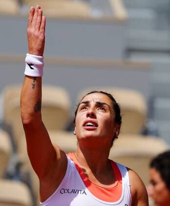 Mandatory Credit: Photo by Javier Garcia Shutterstock (12960001k) Martina Trevisan reacts French Open Tennis, Day 10, Roland Garros, Paris, France - 31 May 2022 French Open Tennis, Day 10, Roland Garros, Paris, France - 31 May 2022  Copyright: xJavierxGarcia Shutterstockx 12960001k