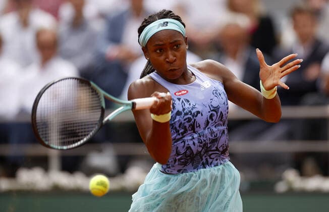 Mandatory Credit: Photo by Ella Ling Shutterstock (12959947ar) Coco Gauff of USA in action French Open Tennis, Day 10, Roland Garros, Paris, France - 31 May 2022 French Open Tennis, Day 10, Roland Garros, Paris, France - 31 May 2022  Copyright: xEllaxLing Shutterstockx 12959947ar