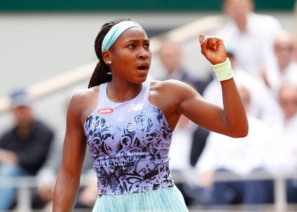 French Open 2022, Cori (Coco) Gauff macht die Faust und jubelt,Jubel,Freude,Emotion Copyright: xJuergenxHasenkopfx