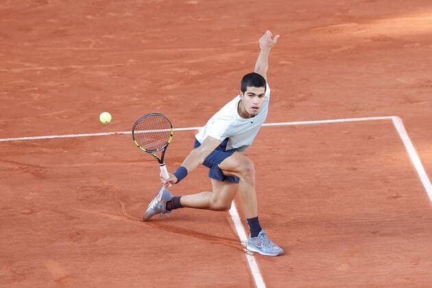 31.05.2022, Tennis, French Open 2022 Roland-Garros, FRA, Paris, Roland Garros Bild: v.l.Carlos Alcaraz (ESP) Copyright: HMBxMedia AntonioxBorga