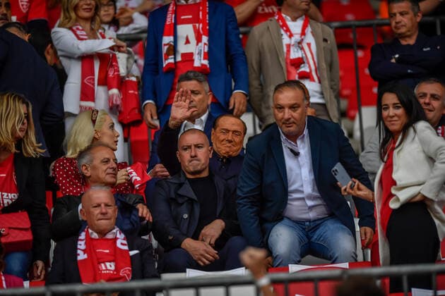 Photo Claudio Furlan LaPresse 31 May 2022 Monza (Italy) News Berlusconi s Monza promoted to Serie A for first time in club history.In the pic: Silvio Berlusconi and Marta Fascina during the party at the Brianteo Stadium  Copyright: xClaudioxFurlan LaPressex