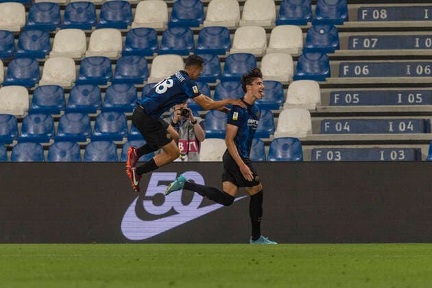 Photo Alessandro Castaldi LaPresse May 31, 2022 - Reggio Emilia, Italy Soccer, Roma vs Juventus - Primavera 1 Final TIMVISION 2021 2022 at Mapei Stadium In the photo: celebrates after the goal of Cesare Casadei (Inter)  Copyright: xAlessandroxCastaldi LaPressex