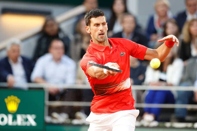 31.05.2022, Tennis, French Open 2022 Roland-Garros, FRA, Paris, Roland Garros Bild: v.l. Novak Djokovic (SER) Copyright: HMBxMedia AntonioxBorga