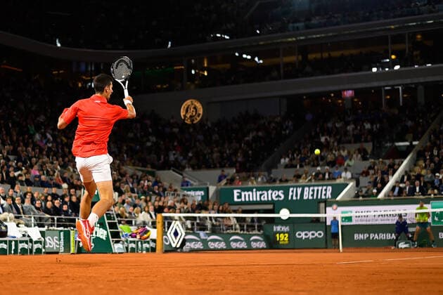 Novak Djokovic ( Serbie ) TENNIS : Roland Garros 2022 - Internationaux de France - 31 05 2022 FedericoPestellini Panoramic 