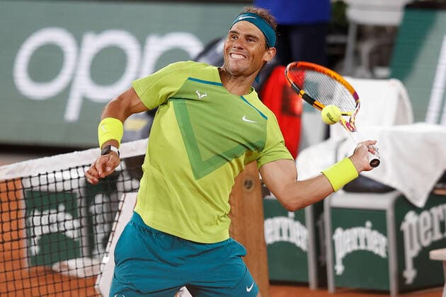 31.05.2022, Tennis, French Open 2022 Roland-Garros, FRA, Paris, Roland Garros Bild: Rafael Nadal (ESP) jubeln jubelt nach Spielende. Copyright: HMBxMedia AntonioxBorga