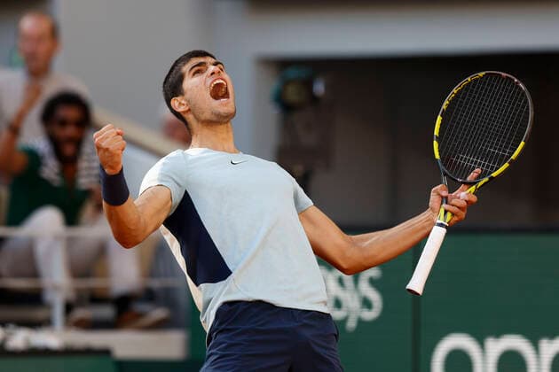 French Open 2022, Carlos Alcaraz (ESP) Tennis - French Open 2022 - Grand Slam ATP, Tennis Herren WTA, Tennis Damen ITF - Roland Garros - Paris - - France - 31 May 2022. Copyright: xJuergenxHasenkopfx