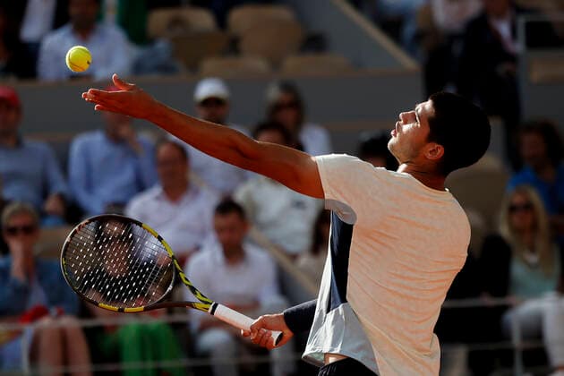 French Open 2022, Carlos Alcaraz (ESP) Tennis - French Open 2022 - Grand Slam ATP, Tennis Herren WTA, Tennis Damen ITF - Roland Garros - Paris - - France - 31 May 2022. Copyright: xJuergenxHasenkopfx