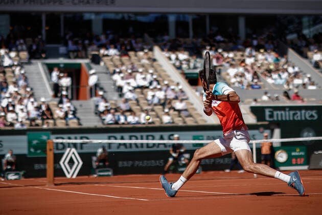 Marin CILIC (CRO) contre Andrey RUBLEV (RUS) TENNIS : Roland Garros 2022 - 1 4e de finale - 01 06 2022 AurelienMorissard Panoramic 