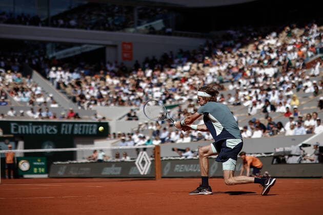 Andrey RUBLEV (RUS) contre Marin CILIC (CRO) TENNIS : Roland Garros 2022 - 1 4e de finale - 01 06 2022 AurelienMorissard Panoramic 