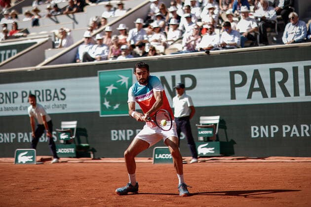 Marin CILIC (CRO) contre Andrey RUBLEV (RUS) TENNIS : Roland Garros 2022 - 1 4e de finale - 01 06 2022 AurelienMorissard Panoramic 