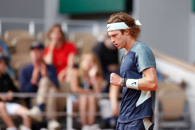 01.06.2022, Tennis, French Open 2022 Roland-Garros, FRA, Paris, Roland Garros Bild: v.l. Andrei Andrejewitsch Rubljow Copyright: HMBxMedia AntonioxBorga