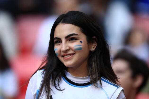 1st June 2022; Wembley Stadium, London, England : CONBEMOL-UEFA CHAMPIONS CUP - FINALISSIMA, Italy versus Argentina: Argentina fan inside Wembley Stadium  ActionPlus12395523 JohnxPatrickxFletcher