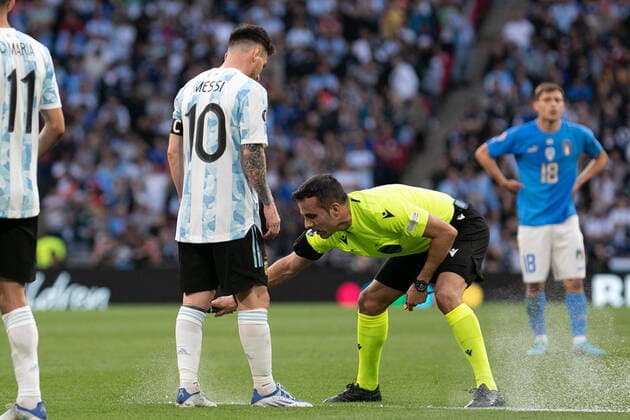 Italy and Argentina - UEFA Finalissima LONDON, ENGLAND - JUNE 1: Lionel Messi of Argentina during the UEFA Finalissima match between Italy and Argentina at Wembley Stadium on June 1, 2022 in Turin, Italy London England Copyright: xNinaxFarooqix