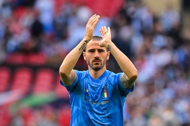 London, England, June 1st 2022: Leonardo Bonucci (19 Italy) in action during warm up prior to the UEFA CONMEBOL Finalissima 2022 football match between Italy and Argentina at Wembley Stadium in London, England. Cristiano Mazzi SPP Italy v Argentina - UEFA CONMEBOL Finalissima 2022 - Wembley Stadium 