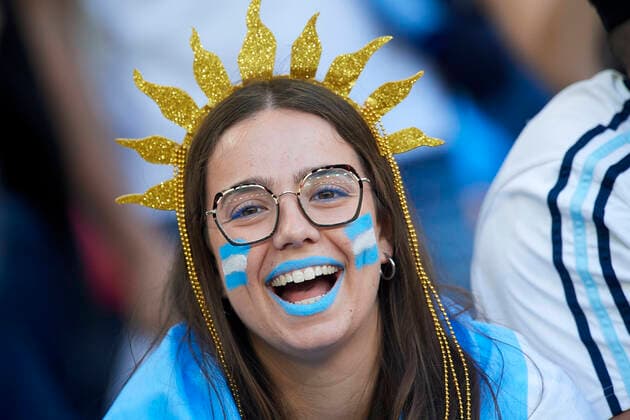 Sport Bilder des Tages Italy v Argentina - Finalissima 2022 Argentina supporter during the Finalissima 2022 match between Argentina and Italy at Wembley Stadium on June 1, 2022 in London, England. London England United Kingdom  Copyright: xJosexBretonx originalFilename:breton-italyvar220601_npb5x.jpg