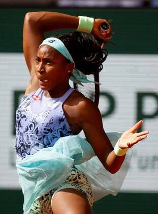 Mandatory Credit: Photo by Ella Ling Shutterstock (12959949am) Coco Gauff of USA in action French Open Tennis, Day 12, Roland Garros, Paris, France - 02 Jun 2022 French Open Tennis, Day 12, Roland Garros, Paris, France - 02 Jun 2022  Copyright: xEllaxLing Shutterstockx 12959949am