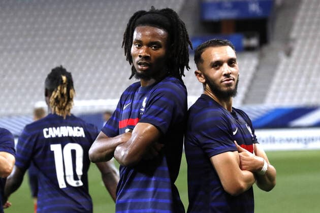 Thuram khephren France Gouiri amine France FOOTBALL : France vs Serbie - Espoirs - Eliminatoires Euro 2023 - Grenoble - 02 06 2022 StephanePillaud Panoramic 