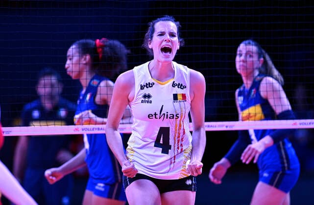 Sport Themen der Woche KW22 Sport Bilder des Tages Nathelie Lemmens 4 of Belgium Women during the FIVB Volleyball Women s National League pool 2 first week match between Belgium Women and Italy Women at Ankara Sports Hall in Ankara, Turkey , on June 02, 2022. ( Photo : Seskimphoto ) 