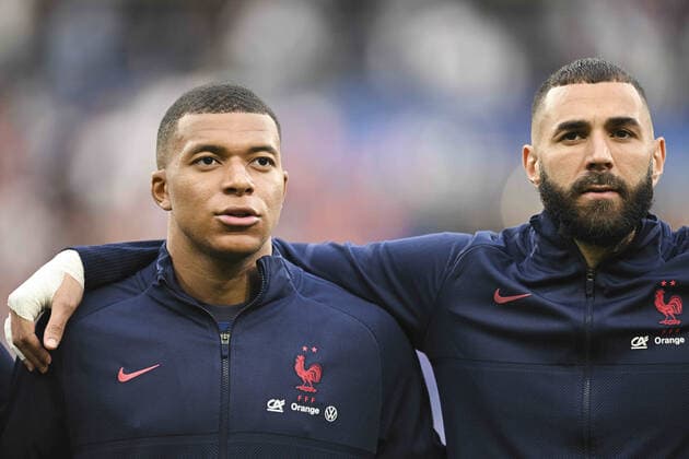 Kylian Mbappe (France) Karim Benzema (France) FOOTBALL : France vs Danemark - Ligue des Nations - 03 06 2022 JBAutissier Panoramic 