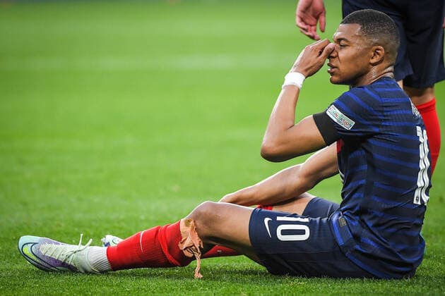 June 3, 2022, Paris, France, France: Kylian MBAPPE of France looks dejected during the UEFA Nations League, League A - Group 1 football match between France and Denmark at Stade de France on June 03, 2022 in Saint-Denis near Paris, France. Paris France - ZUMAm308 20220603_zsp_m308_014 Copyright: xMatthieuxMirvillex