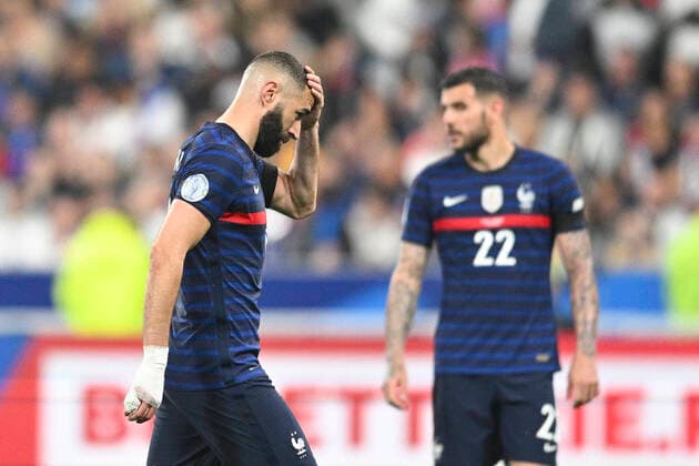deception de Karim Benzema (France) en fin de match FOOTBALL : France vs Danemark - Ligue des Nations - 03 06 2022 JBAutissier Panoramic 
