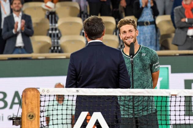 Roland Garros 2022 PARIS, IF - 03.06.2022: ROLAND GARROS 2022 - Casper Ruud after gamhar game against Marin Cilic valid for the semi-final of the men& 39;s tournament of Roland Garros 2022 held in Paris, France. (Photo: Richard Callis Fotoarena) x2215912x  RichardxCallis