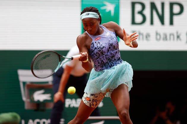 04.06.2022, Tennis, French Open 2022 Roland-Garros Finale Damen Einzel Iga Swiatek (POL) - Coco Gauff (USA), FRA, Paris, Roland Garros Bild: v. li. Coco Gauff (USA) Copyright: HMBxMedia AntonioxBorga