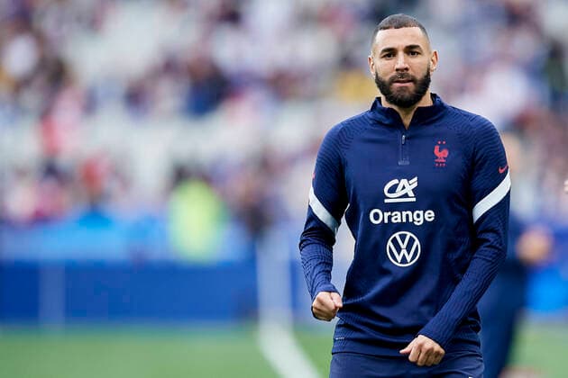 France v Denmark: UEFA Nations League - League Path Group 1 Karim Benzema (Real Madrid) of France during the warm-up before the UEFA Nations League League A Group 1 match between France and Denmark at Stade de France on June 3, 2022 in Paris, France. Paris France  Copyright: xJosexBretonx originalFilename:breton-francevd220603_npClb.jpg