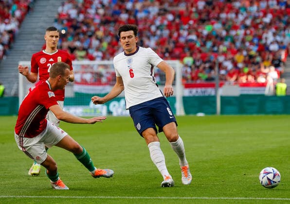 Fußball, Nations League, England - Ungarn Hungary v England UEFA Nations League Harry Maguire of England during the UEFA Nations League match between England and Hungary at the Puskas Stadium, Budapest Content Not Available For UK Newspapers Copyright: xPaulxChestertonx FIL-16979-0060 UK Newspapers OUT