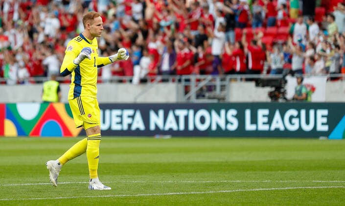 Sport Bilder des Tages Hungary v England UEFA Nations League Peter Gulascsi of Hungary celebrates his teams goal during the UEFA Nations League match between England and Hungary at the Puskas Stadium, Budapest Content Not Available For UK Newspapers Copyright: xPaulxChestertonx FIL-16979-0163 UK Newspapers OUT