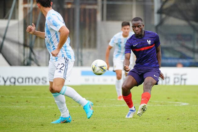 Yoann Cathline (France) FOOTBALL : France U20 vs Argentine U20 - Tournoi Maurice Revello - Aubagne - 04 06 2022 NorbertScanella Panoramic 