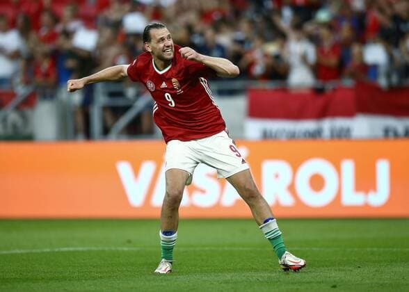 Mandatory Credit: Photo by Michael Zemanek Shutterstock (12965167ay) Adam Szalai of Hungary celebrates after the match Hungary v England, UEFA Nations League, Group C, International Football, Puskas Arena Park, Budapest, Hungary - 04 Jun 2022 Hungary v England, UEFA Nations League, Group C, International Football, Puskas Arena Park, Budapest, Hungary - 04 Jun 2022 Copyright: xMichaelxZemanek Shutterstockx 12965167ay