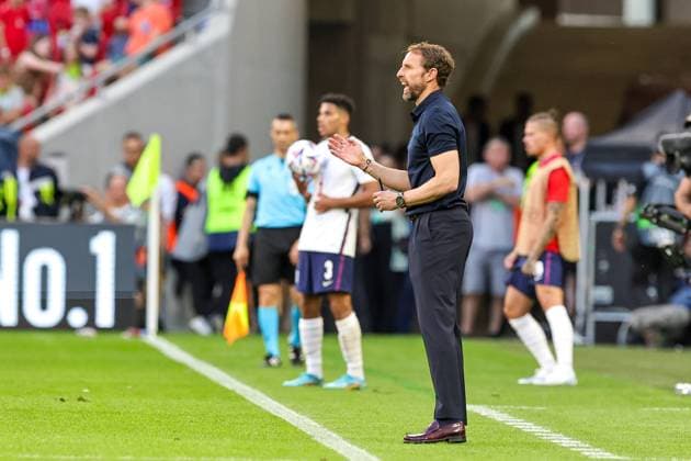 Hungary v England UEFA Nations League 04 06 2022. Gareth Southgate Manager of England during the UEFA Nations League match between Hungary and England at Puskas Arena Park, Budapest, Hungary on 4 June 2022. Editorial use only , Copyright: xNigelxKeenex PSI-15373-0083